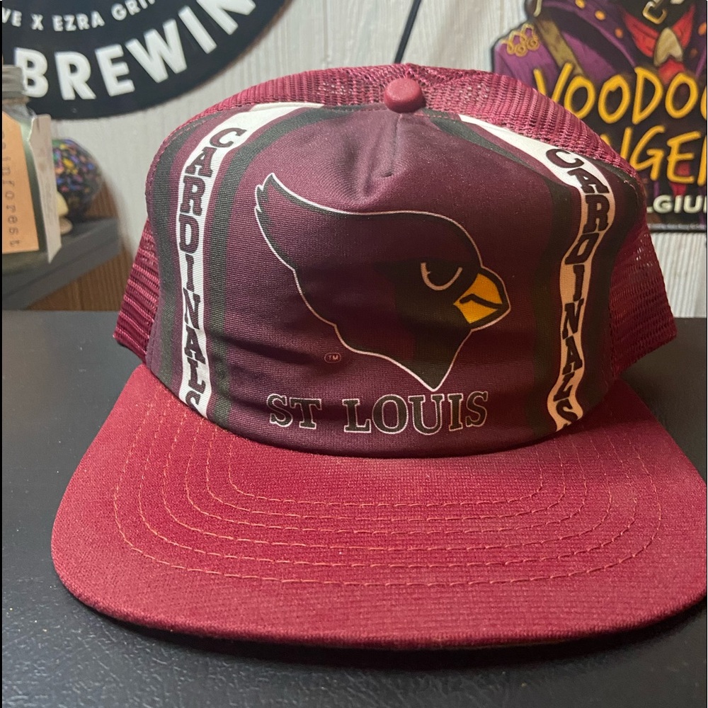 Vintage 80s NFL St Louis Cardinals Trucker Mesh Snapback Cap Hat